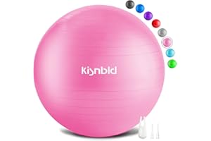 kisnbld Exercise Ball, Extra Thick Yoga Ball for Workout Pregnancy Stability, 4 Sizes Anti-Burst Balance Ball with Foot Pump - Heavy Duty Fitness Ball Chair for Office, Home & Gym