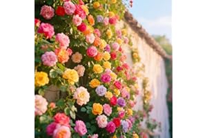 BUGGYBEDS Mixed Climbing Rose Vine Seeds 230pcs– Perennial Rosa Flowering Bush Seed | Long-Blooming Ornamental Climbing Plants for Fence, Trellis, Arches & Outdoor Garden Décor