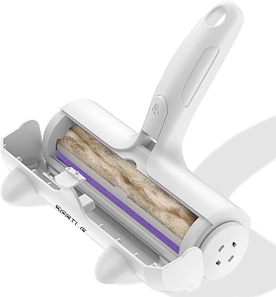 Sebtle Pet Hair Remover Roller Reusable Lint Brush for Dogs Cats White