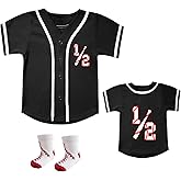 BAICAIYU Half Birthday Outfit 1/2 Baby Baseball Jersey and Socks 2 Pcs Suit Boys' Softball Shirt Sports Toddler Clothing