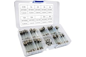 iztor 72PCS 6 * 30MM 250V Fuse 0.5A-30A Automobile Fast-Blow Glass Fuses Assorted Kit Quick Blow Car Motorbike Boat Quick Glass Tube Fuses.