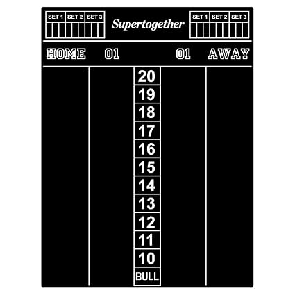 Supertogether Darts Scoreboard Chalkboard Repositionable Wall