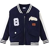 STARRYHEARTS Boy Girl Varsity Jackets Kids Letterman Winter Jacket Toddler Bomber Baseball Padded Coat Outerwear (Size:2-7)