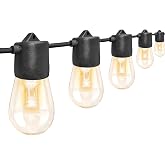 GANA 12V Low Voltage & Safe LED Outdoor String Lights,48FT 15 Shatterproof Bulbs, 2200K Warm White Pergola Lights for Your Ho