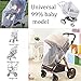 4 Pack Baby Mosquito Net for Strollers Carriers Car Seats Cradles, Portable & Durable Infant Insect Shield Netting, Babies Fly Screen Protection, White