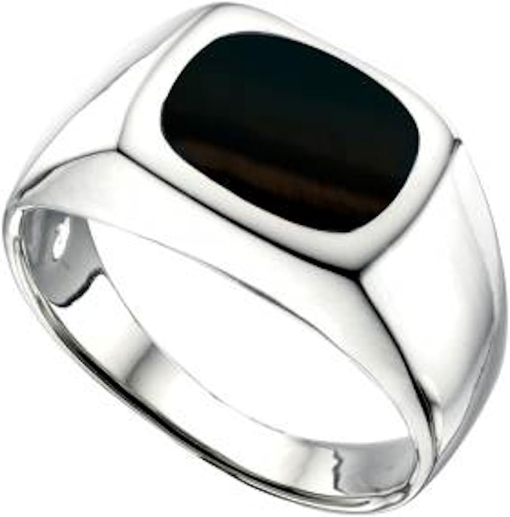 MENS BLACK ONYX SIGNET RING You choose size O up to Z2