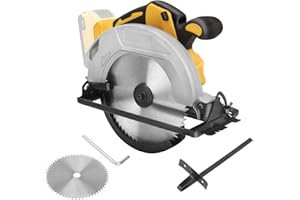 DGLYYXGS Cordless Circular Saw, 7-1/4” Cordless Circular Saw Brushless 20V Circular Saw Compatible with Dewalt Battery, Cutting Depth 2-9/16" (90°), 1-3/5" (45°) Tile Saw for Wood, Plastic, Soft Metal, Stone