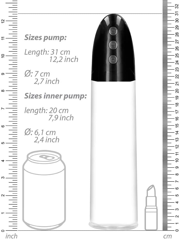 Shots PMP033TRA Pumped - Rechargeable Automatic Cyber Pump with Sleeve - Diameter 5.2 cm - Length 16 cm - 120 Minutes Charge - Image 5