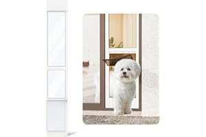 YGNNJY Doggy Door for Sliding Glass Door, Adjustable Height 75 4/5" to 80 3/10" Sliding Door Dog Door Insert, Suitable for Small Doggies Up to 25 lbs, M