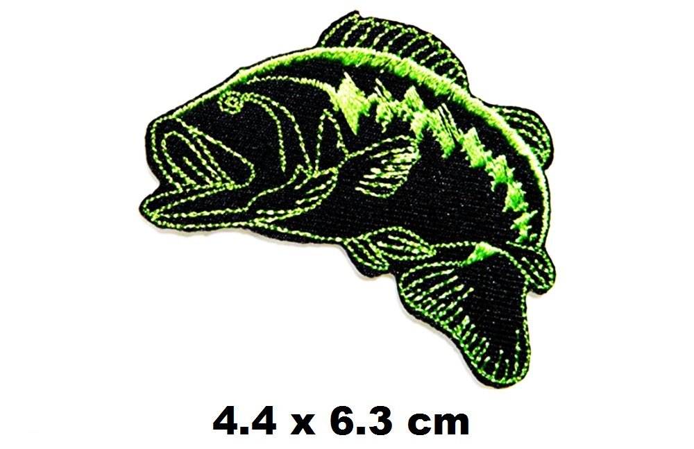 Bass Fishing Sport Fish Lure Hook Patch Iron on Logo Vest Jacket Cap Hoodie Backpack Patch Iron On/sew on Patch
