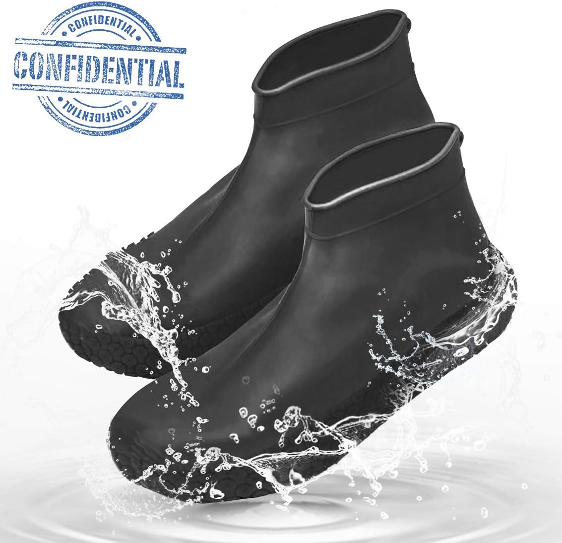Waterproof Silicone Shoe Covers Reusable Rain Boot Shoes Cover No-Slip Rain Snow Bowling Travel Indoor Outdoor Overshoe Rubber Foldable Protectors for Men Women Kids