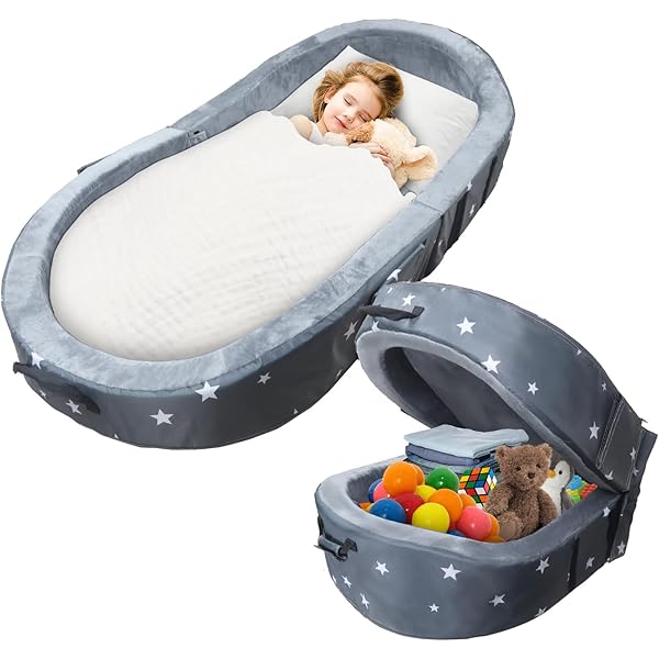 Grandparents House UK Wanan Portable Toddler Travel Bed, 4-in-1