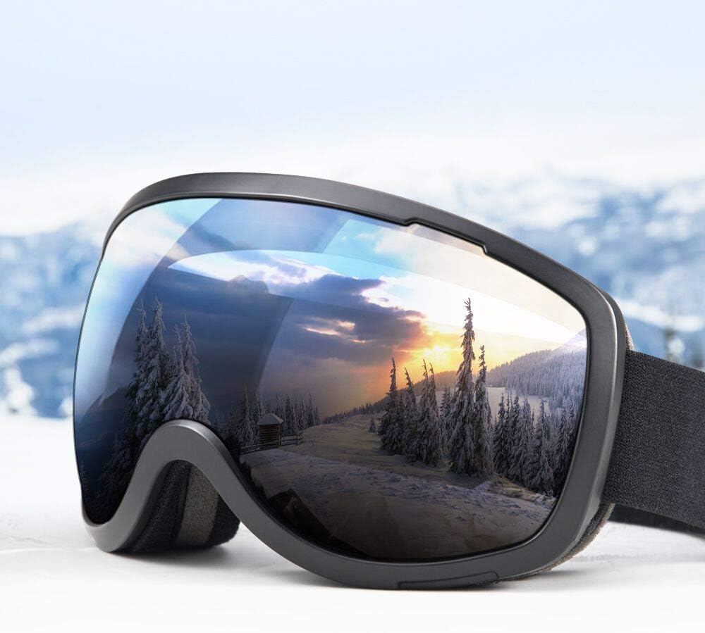 Avoalre Snow Ski Goggles for Men Women Youth, Anti Fog UV400 Snowboard Goggles with Dual Layers Lens, Helmet Compatible Goggles for Winter Outdoor Sport Snowboarding Skating Jet Skiing Snowmobling