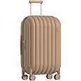 artrips Checked Luggage 24 inch,Medium Suitcase with 8 Spinner Wheels,PC Lightweight Hardside Luggage,Bread Design,TSA Lock,Brown,Checked-Medium 24-Inch,60L