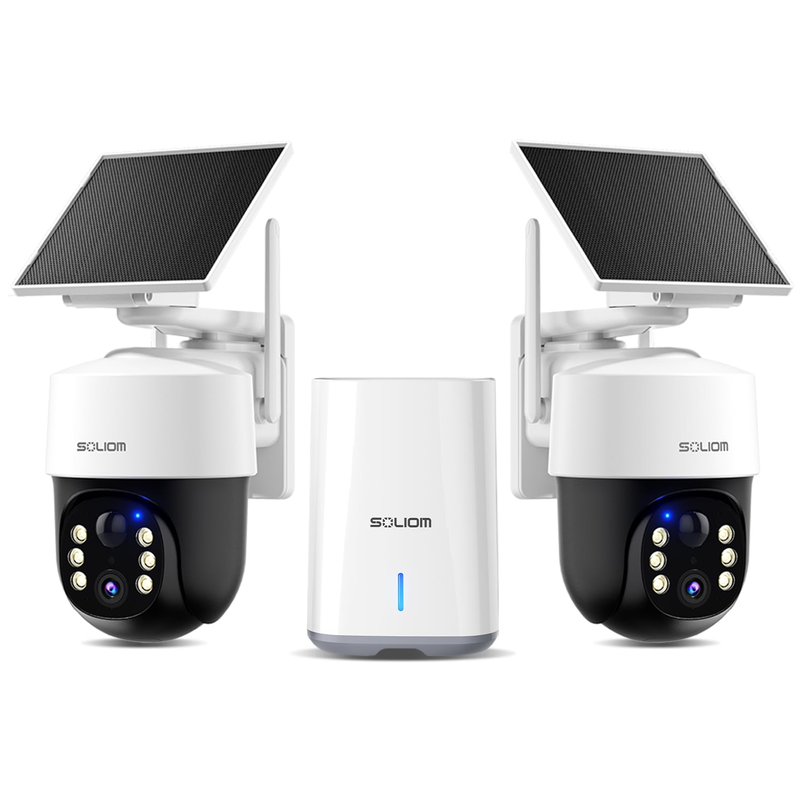 Photo 1 of SOLIOM Security Cameras Wireless Outdoor,4K Ultra HD for Day and Night, No Subscription,Built in Radar,Solar Powered Cameras for Home Security, 360° Pan Tilt Auto Tracking,5G & 2.4G WiFi, 2-Cam Kit