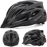 Victgoal Adults Bike Helmet with Magnetic Goggles Visor LED Rear Light Black-V view 2