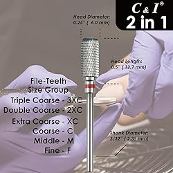 C & I Nail Drill 2 in 1 Round Corner Cylinder