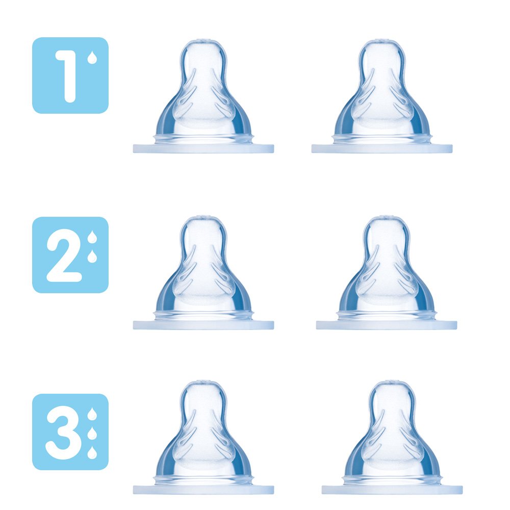 MAM silk teat set of 6 from birth // Size 1 // Size 2 // Size 3 // 0+ months // Set of 6 //