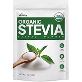 Viccoky Organic Stevia Powder 6oz (171g), Stevia Extract Powder, Sugar-Free &amp; 0 Calories, Sugar Substitute, Natural Sweetener
