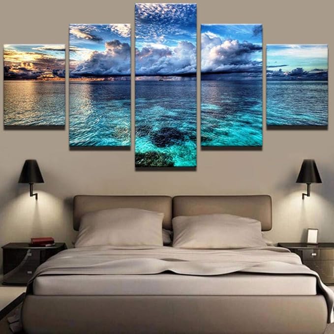 AIJOANCanvas painting Quadro Multipannello Quadro su Tela Quadro Decorativo Tela Blu Mare Cielo AIJOANCanvas painting Quadro Multipannello Quadro su Tela Quadro Decorativo Tela Blu Mare Cielo