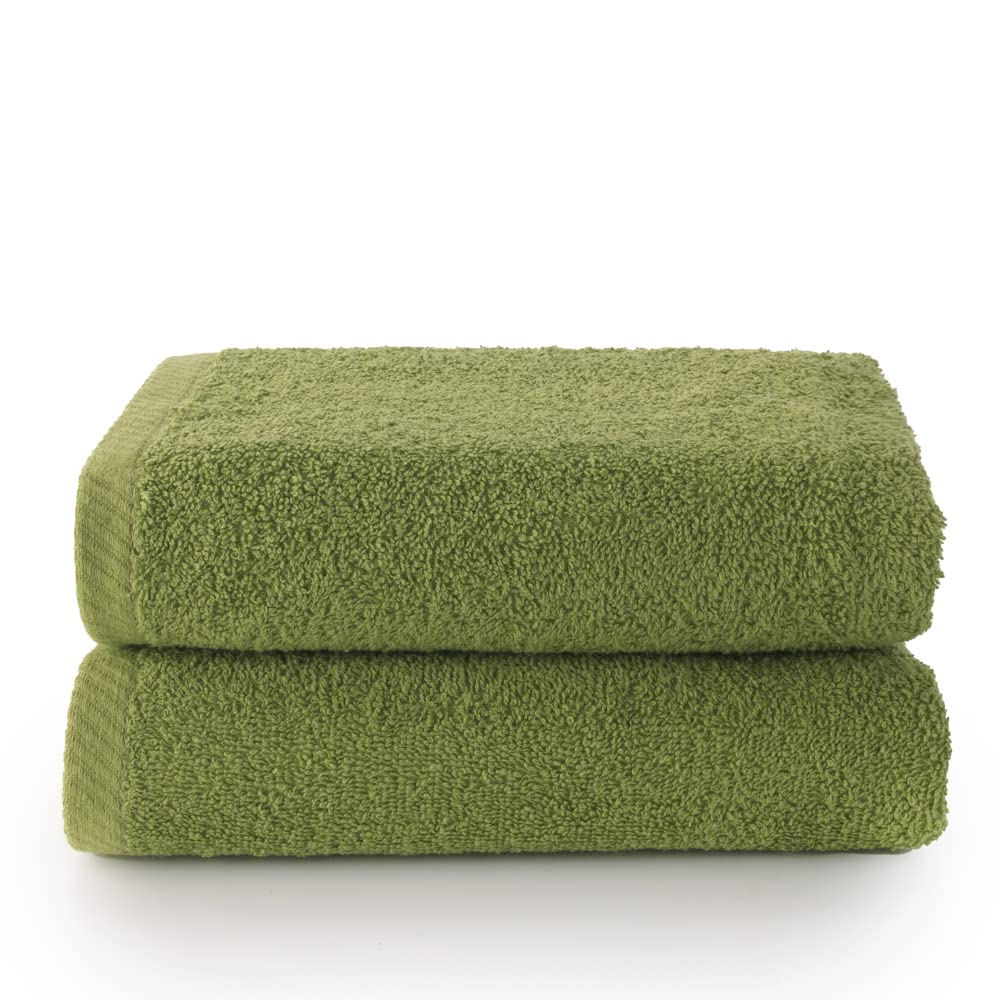Top Towel - Plus - Large bath towels - Bath towels - 2 face towels or bidet - 30x50cm - 100% cotton - Lime