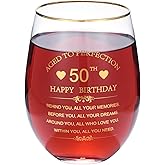 Calltoge Inspirational 1976 50th Birthday Gifts for Women Men 15oz Wine Tumbler Red Wine Glass Cup Behind You All Your Memories Before You All Your Dreams 50 Years Old Birthday Present (50th)