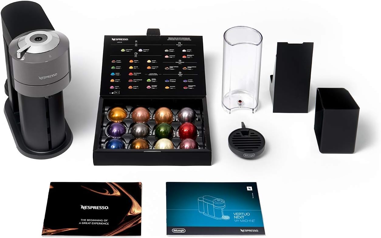 Nespresso Vertuo Next Coffee and Espresso Machine by De'Longhi, Dark Grey, Compact, One Touch to Brew, Single-Serve Coffee Maker and Espresso Machine: Kitchen & Dining