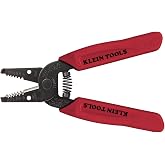 Klein Tools 11046 Wire Stripper, Wire Cutter, Made in USA, Stripping/Cutting Tool for 16-26 AWG Stranded, Compact Nose with Precision-ground Stripping Holes