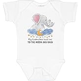 inktastic My Godmother Loves Me To the Moon and Back Elephant Baby Bodysuit