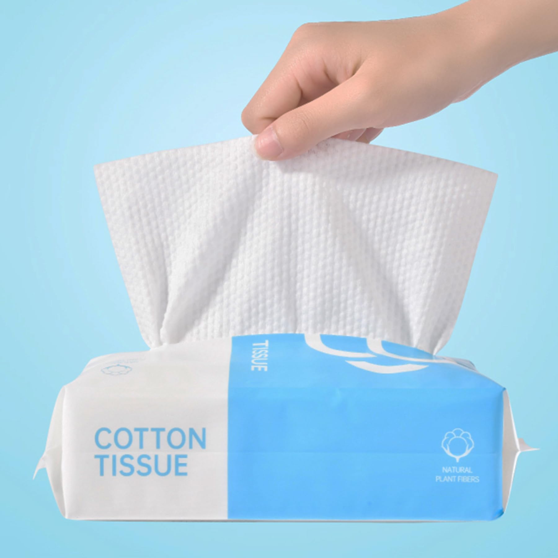 Disposable Face Towel GBB Cotton Facial Extra Thick Face Wipes Wet and Dry Face Cloths Lint Free Soft Dry Wipes for Sensitive Skin/Baby Care/Makeup Removing/Surface Cleaning (1 pack)