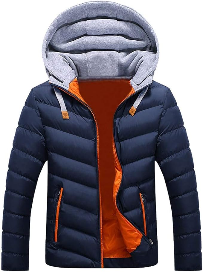 Geili Herren Steppjacke Übergrößen Daunenjacke Mit Abnehmbarer Kapuze Mode Männer Reißverschluss