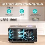 Acmenjoy 2L Ice Cream Maker with Compressor 3 in 1 No Pre-Freeze view 2