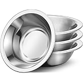 Offiper 304(18/8) Stainless Steel Mixing Bowls for Kitchen, 4 Pack 6.3" 13.67 fl.oz Metal Mixing Bowls Set Stackable for Baking Serving Cooking Food Prep Storage Dishwasher Safe Lightweight