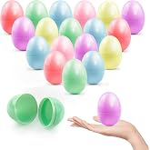 VEAGINS 48Pcs 2.3" Fillable Easter Eggs, Colorful Bright Empty Plastic Eggs for Easter Hunt, Surprise Egg, Easter Basket Stuffers