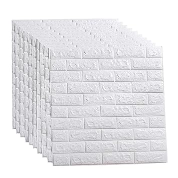 Star Work White Brick 3d Wall Panels Peel And Stick Wallpaper For Living Room Bedroom Background Wall Decoration 70 X 77 Cm Amazon In Home Improvement