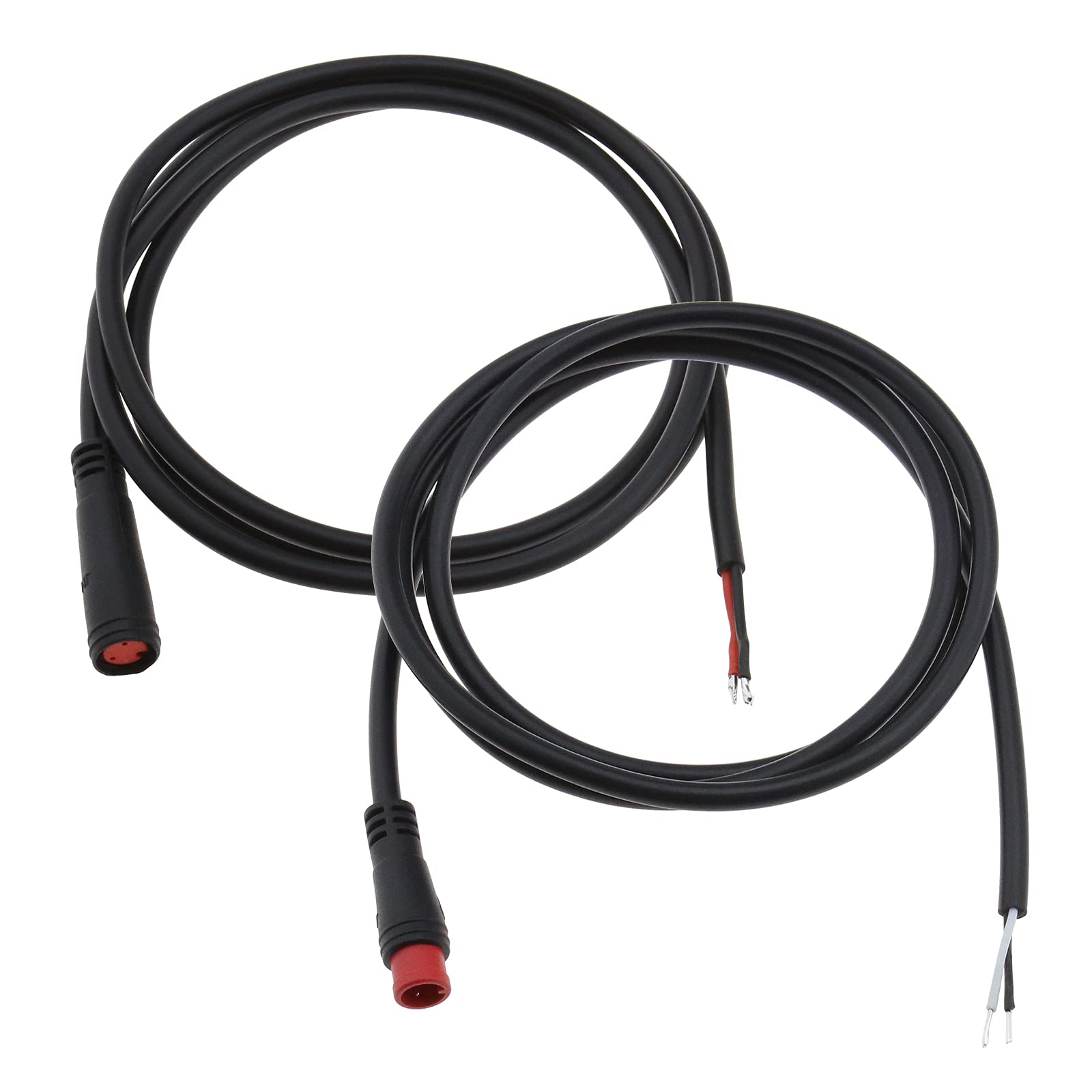 YINETTECH Pair of IP65M8 Waterproof Extension Cable 2 Pin Male and Female Ebike Electric Gear Sensor Scooter Cable 24AWG