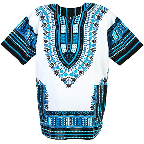African Dashiki Cotton Mexican Poncho Hippie Tribal Ethic Boho Shirt White ad15c