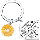 UIEOA Best Friend Christmas Keychain Sunflower Lover Gifts For Women Sunflower Jewelry BFF Gifts Cousin Keychain
