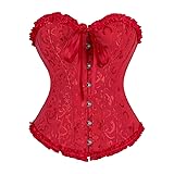 frawirshau Women's Lace Up Boned Overbust Corset