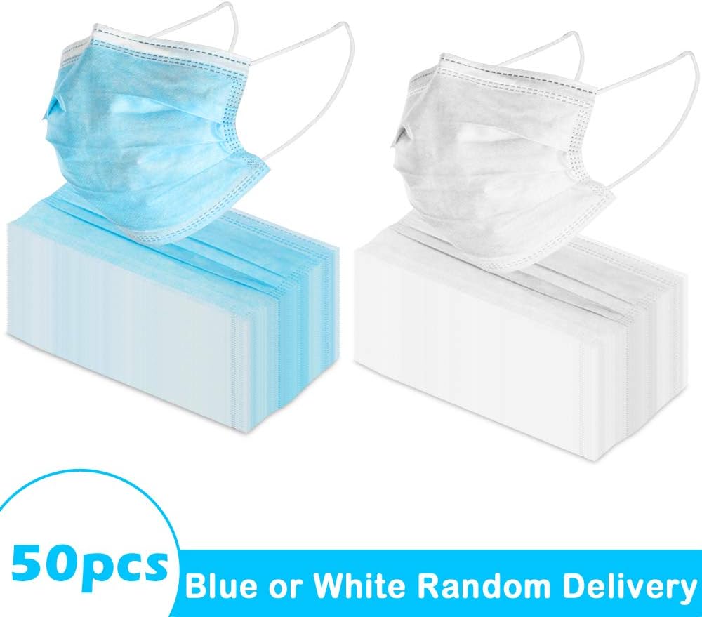 Disposable Face Cover Mouth Cover with Elastic Earloop Random Color 500 pcs 3-Ply Ship Immediately