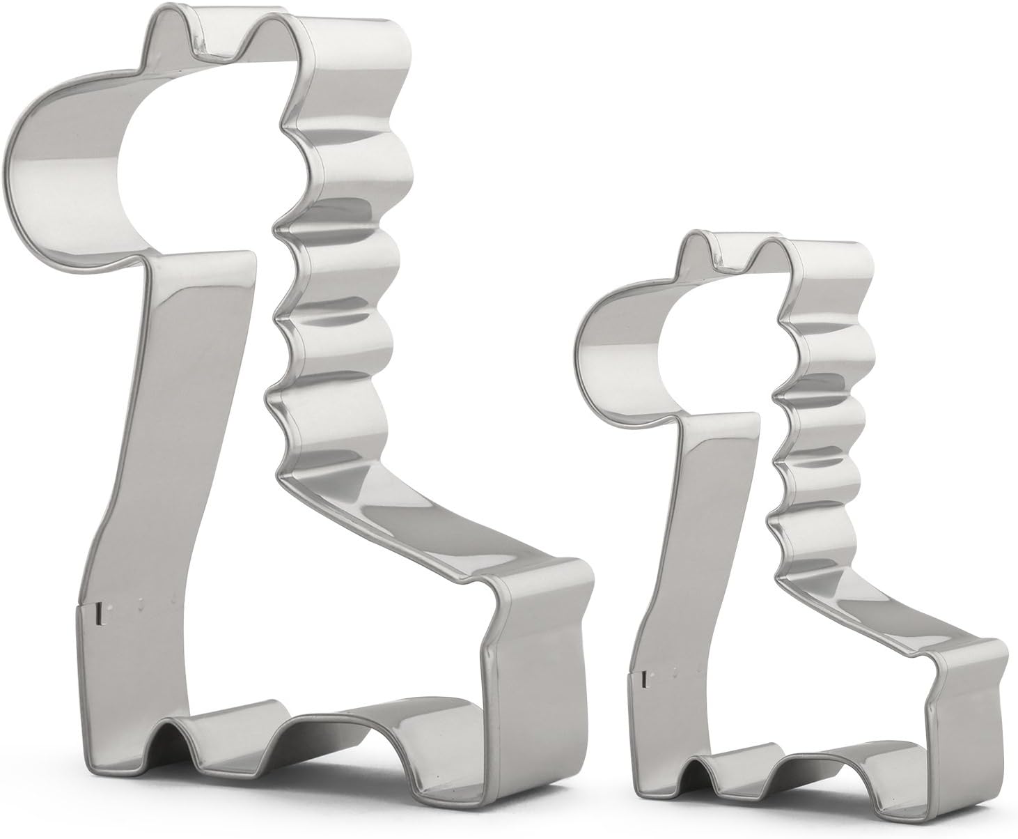 Giraffe Cookie Cutter Set for Kids, Large/3.7 x 2.4 inches, Small Size/2.4 x 1.8 inches - Stainless Steel 2 PCS Various Size