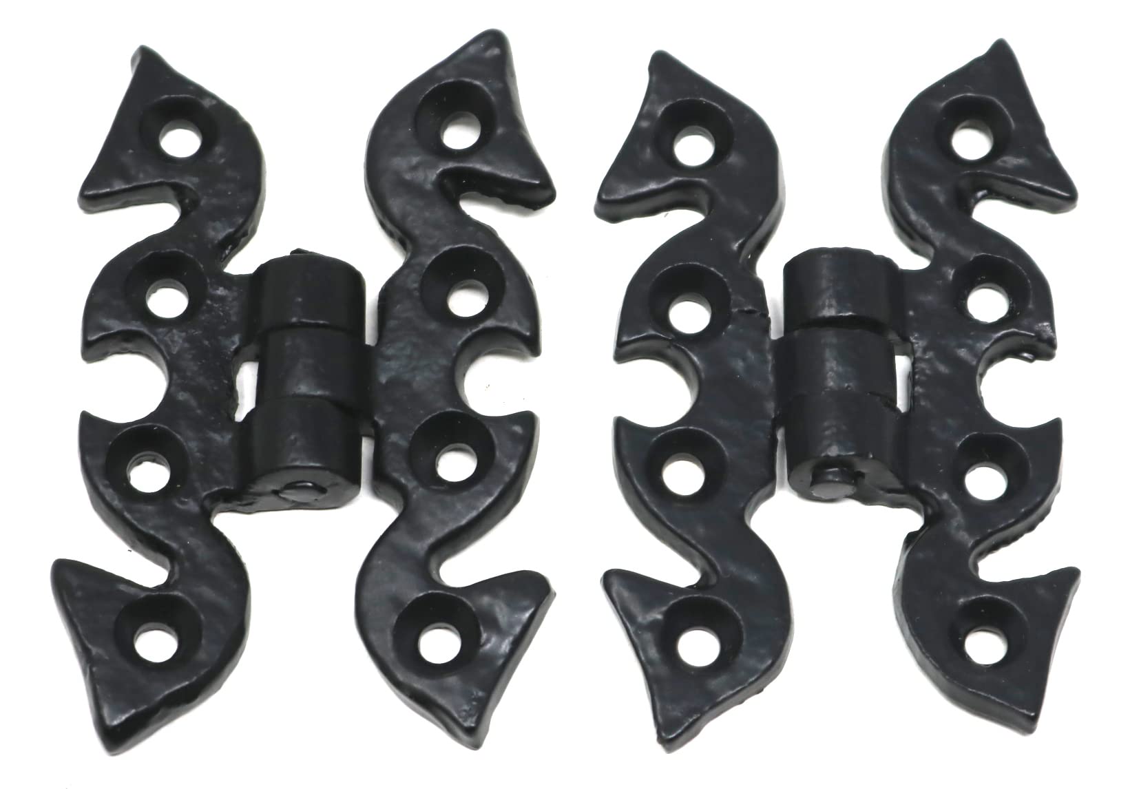 2 x fiXte Antique Black Butterfly Hinges Traditional Rustic Design Cabinet Cupboard Door Decorative Hinges