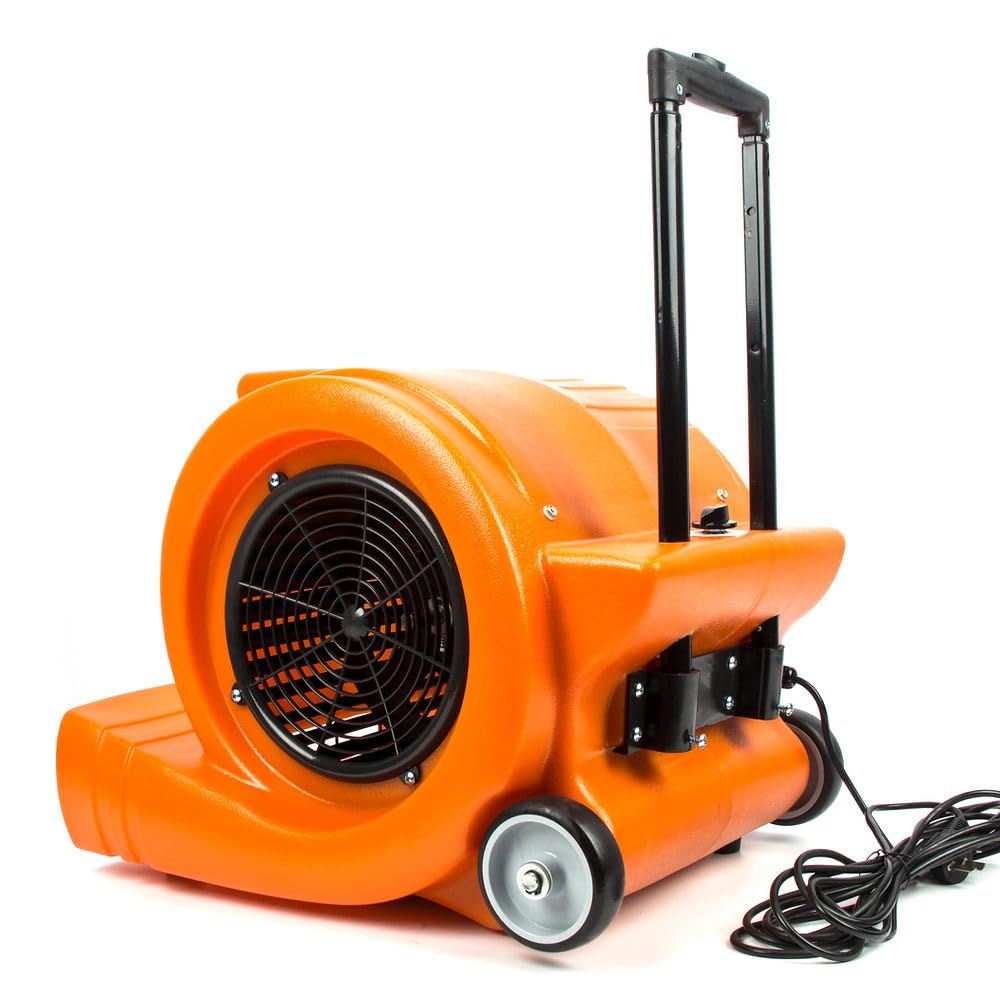SUNMAX RT900A 3-Speed Air Mover 1.3HP 5000 CFM Powerful Floor Blower Carpet Dryers Janitoral Floor Dryer with Telescopic Handle, Wheels