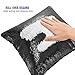 URSKYTOUS Reversible Sequin Pillow Case Decorative Mermaid Pillow Cover Color Changing Cushion Throw Pillowcase 16” x 16”,Black and White