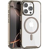 PULOKA for iPhone Transparent Case, Compatible with MagSafe, Clear Protector Slim Cover, Magnetic Phone Case (Gold, iPhone 16 Pro)