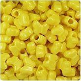 BeadTin Yellow Opaque 13mm Butterfly Plastic Pony Beads (250pcs)