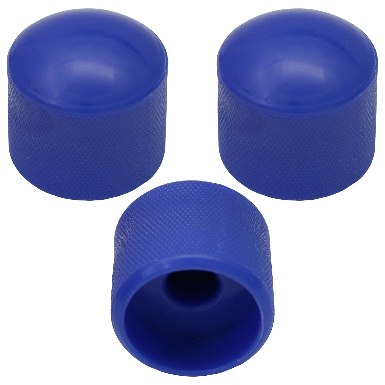 Pack of 3 6mm Round Hole Solid Colour Domed Top Guitar Tone/Volume Control Knob (Blue)