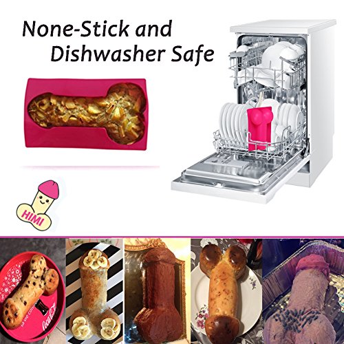 Himi 3D Large Silicone Penis Cake Mold - Set of 2 - Pecker Cake Pan -DIY Cock Mold Chocolate Soap Fondant Baking Mold Tray Kitchen Tool Baking Tool for Home Kitchen and Bachelorette Party (2 Pieces)