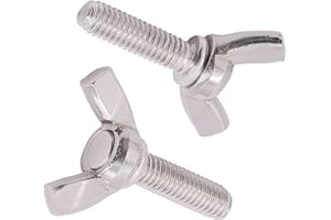 AOESIN M8-1.25 x 30mm (10 pcs) Stainless Steel Wing Bolts Screws, 304 Stainless Steel 18/8, Thumb Bolts Screws, Butterfly Nuts, DIN316