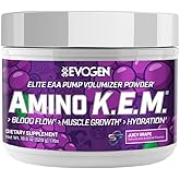 Evogen Amino K.E.M. - EAA & BCAA Powder Pump Volumizer | BCAAs Amino Acids Supplement for Blood Flow, Muscle Growth, & Hydration | Juicy Grape | 30 Servings